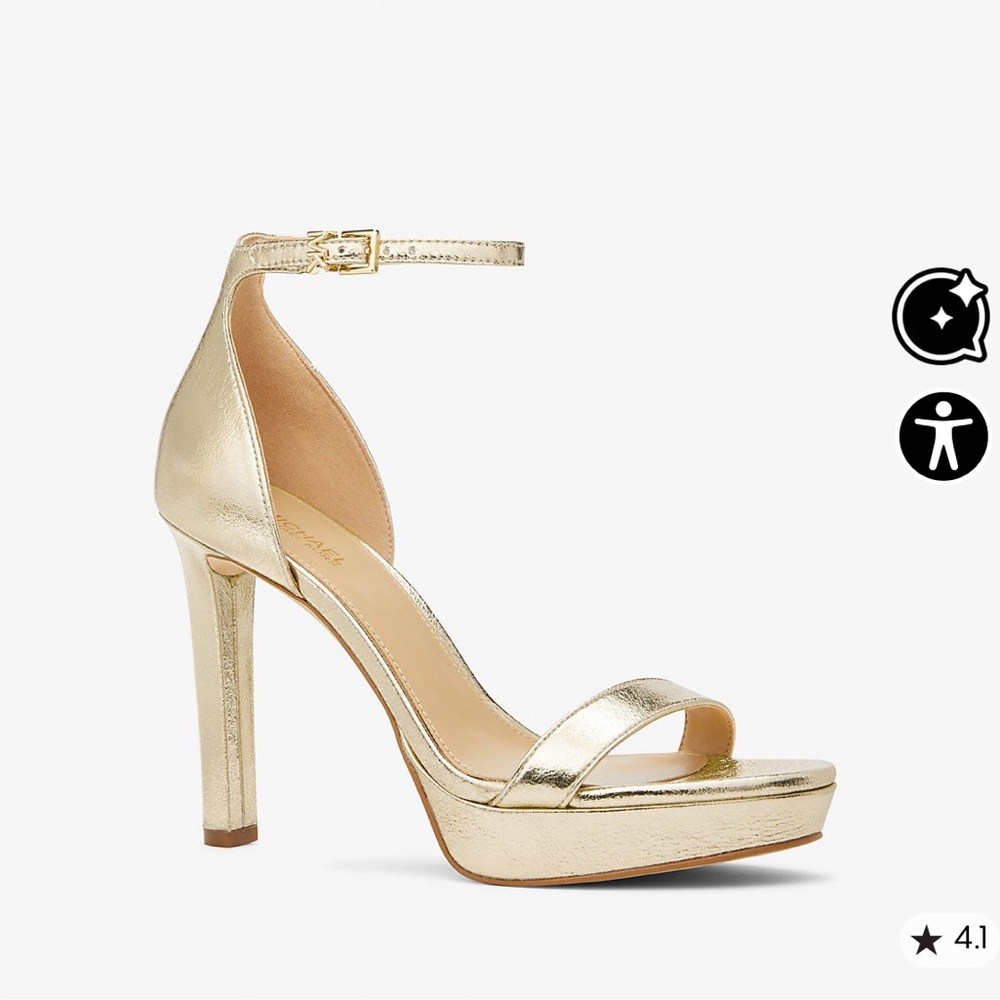 Michael Kors Margot Metallic Platform Sandal in Gold